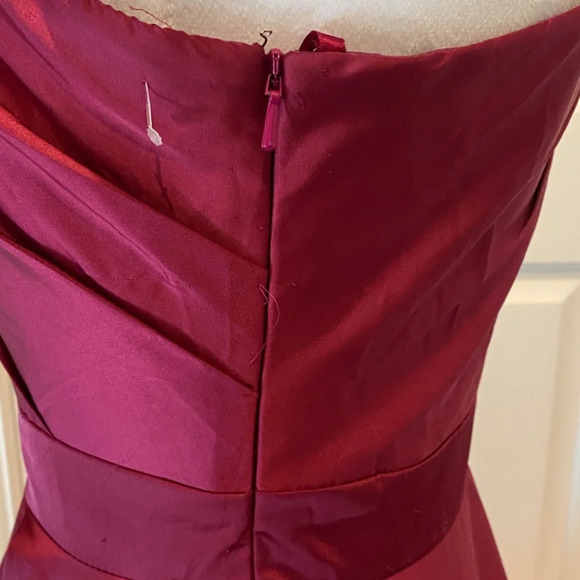 Mac Duggal Ieena High-Low One-Shoulder Gown Berry 16892 - Picture 9 of 15